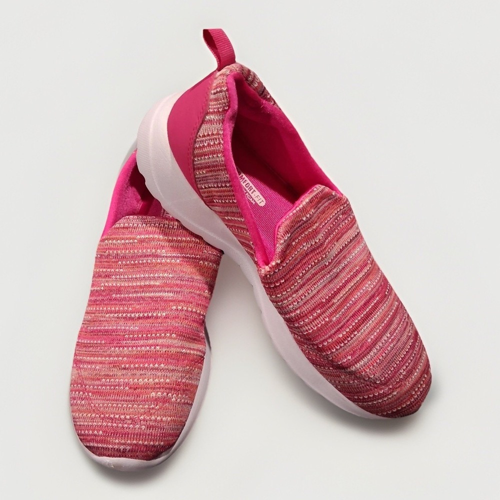 Athletic Works Womens Pink Space Dye Comfort Fit Slip On Sneakers Size 8.5